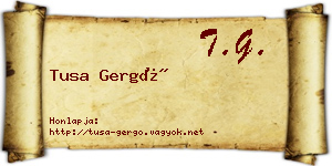 Tusa Gergő névjegykártya